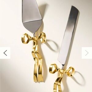 Anthropologie Bendita Bow Metal Serve Set